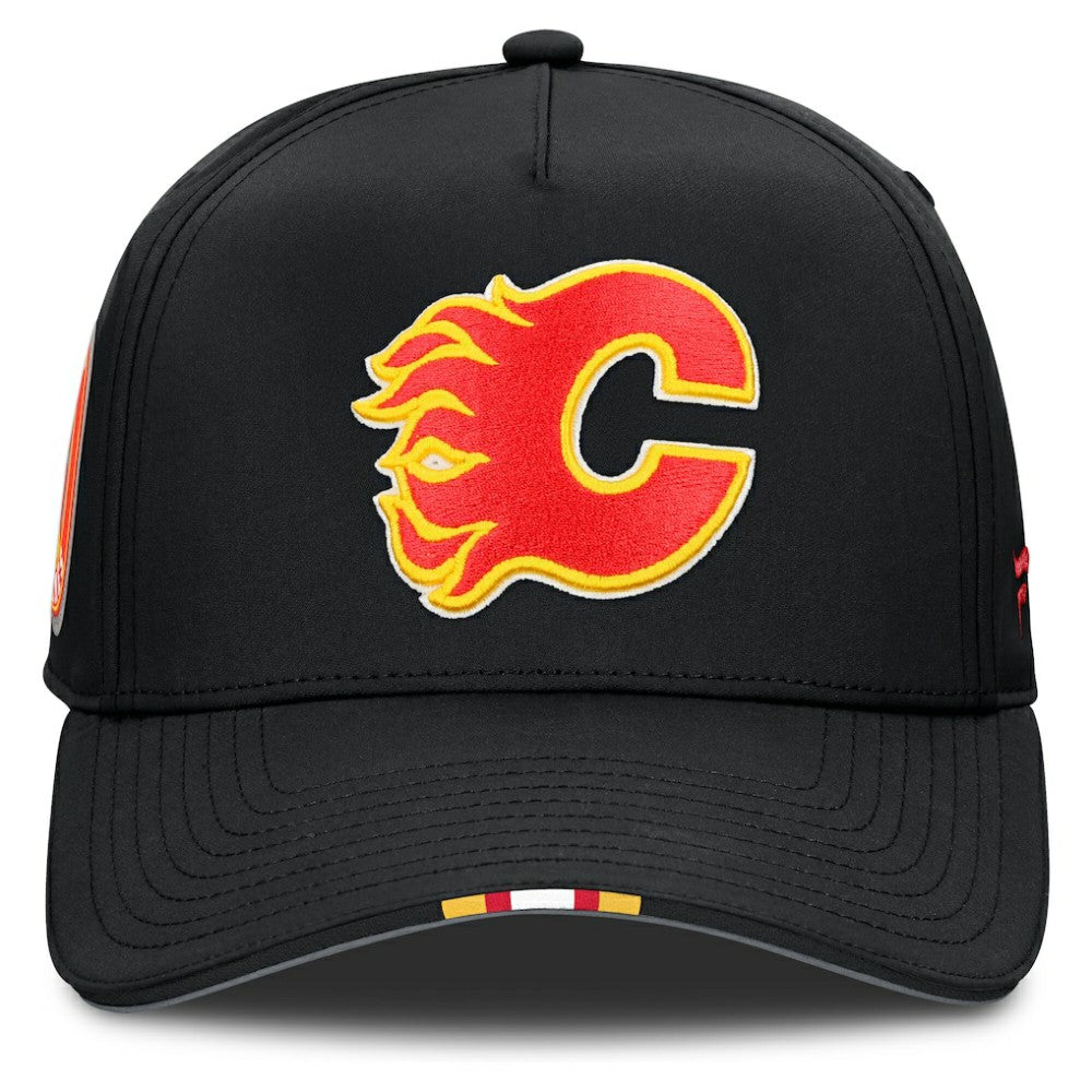 NHL Calgary Flames Fanatics 2025 NHL Draft Authentic Pro On-Stage Podium A-Frame Adjustable Hat - Black
