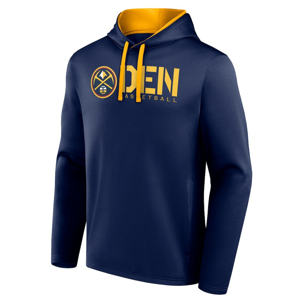 Denver Nuggets Logo Athletic Head Start Pullover Hoodie Navy