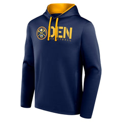 Denver Nuggets Logo Athletic Head Start Pullover Hoodie Navy
