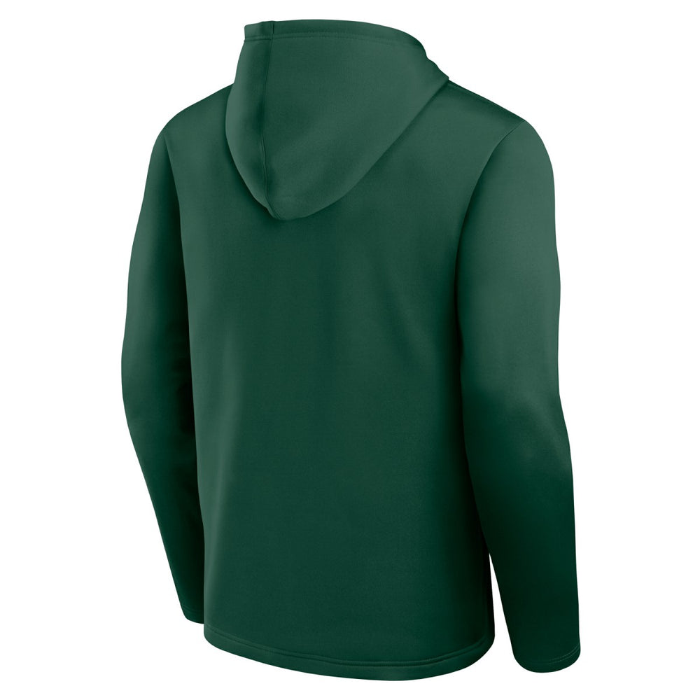 Milwaukee Bucks Logo Athletic Head Start Pullover Hoodie Hunter Green