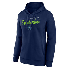 Minnesota Timberwolves Logo Athletic Women's Triumphant V-Neck Pullover Hoodie Navy