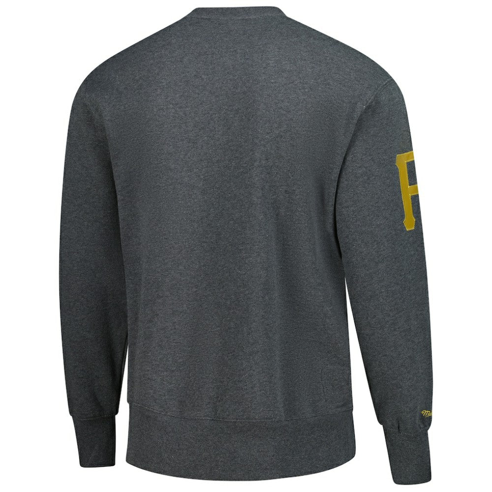 Roberto Clemente Pittsburgh Pirates Mitchell & Ness Legends Collection Vintage Logo Name & Number Fleece Pullover Sweatshirt - Heather Charcoal Pullover