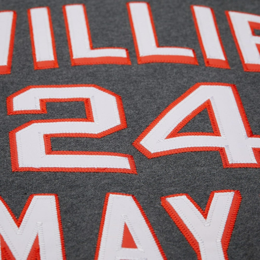 Willie Mays San Francisco Giants Mitchell & Ness Legends Collection Vintage Logo Name & Number Fleece Pullover Sweatshirt - Heather Charcoal Pullover