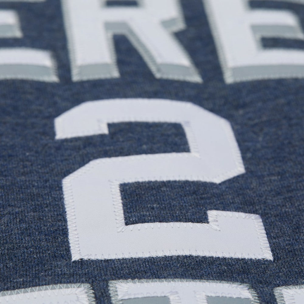 Derek Jeter New York Yankees Mitchell & Ness Legends Collection Vintage Logo Fleece Name & Number Pullover Sweatshirt - Heather Navy Pullover