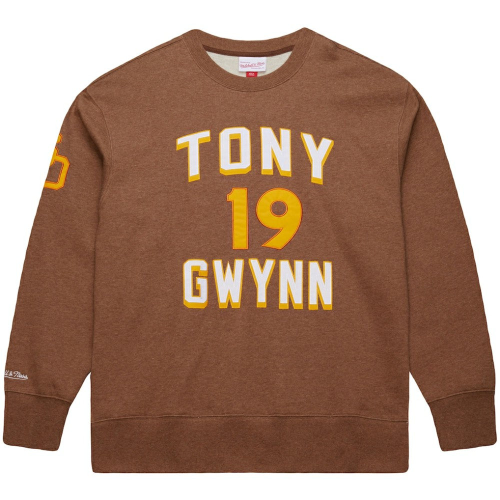 Tony Gwynn San Diego Padres Mitchell & Ness Legends Collection Vintage Logo Name & Number Fleece Pullover Sweatshirt - Brown Pullover