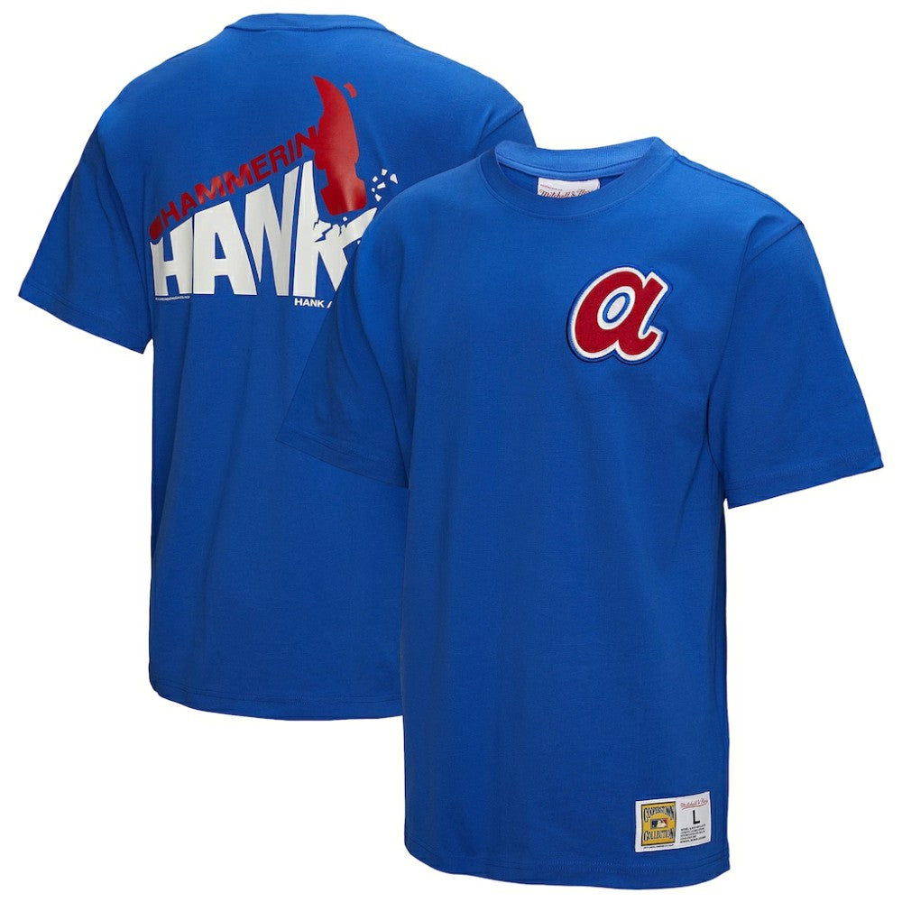 Hank Aaron Atlanta Braves Mitchell & Ness Legends Collection Vintage Logo T-Shirt - Royal T-shirts