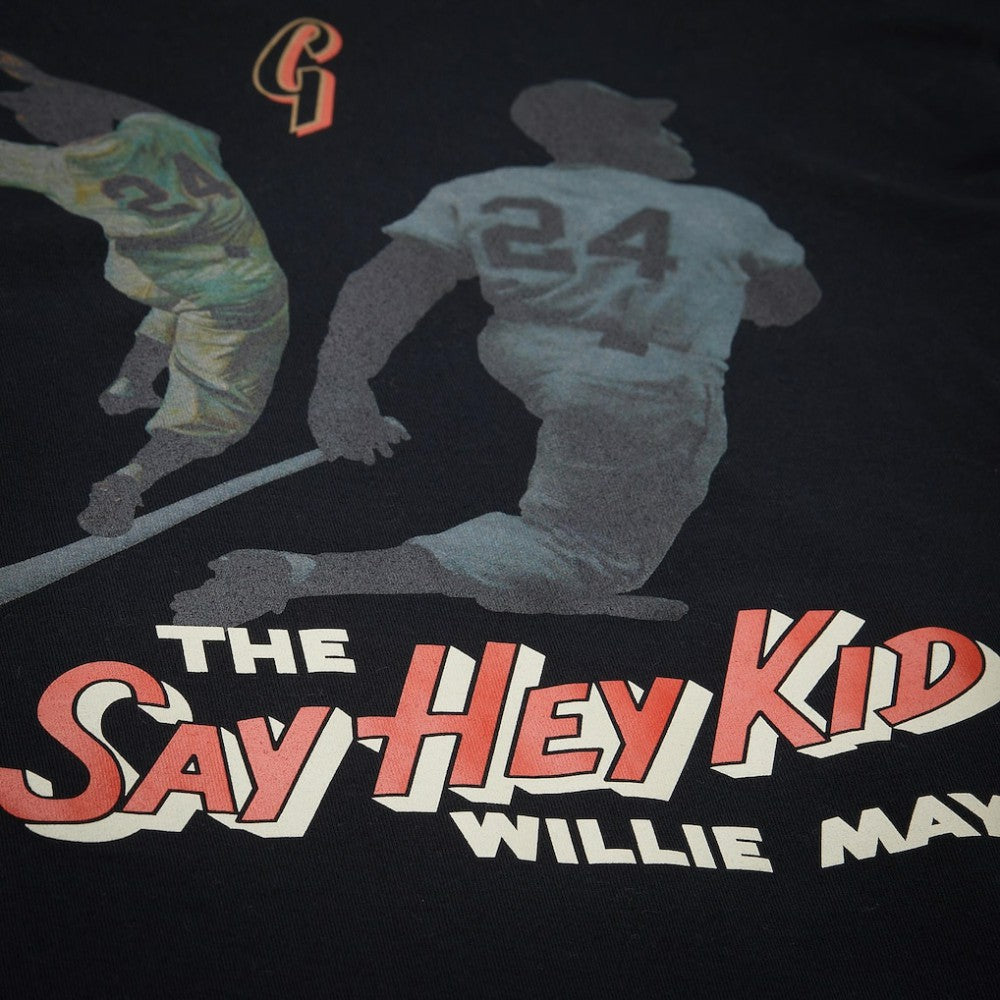 Willie Mays San Francisco Giants Mitchell & Ness Legends Collection Vintage Logo T-Shirt - Black T-shirts