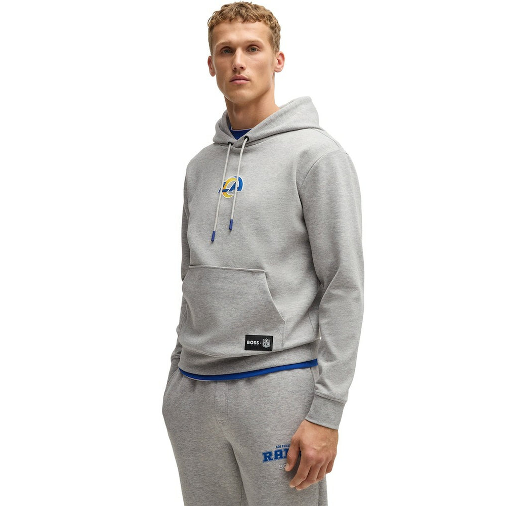 Los Angeles Rams Hugo Boss Unisex Woodson Tri-Blend Hoodie Heather Gray