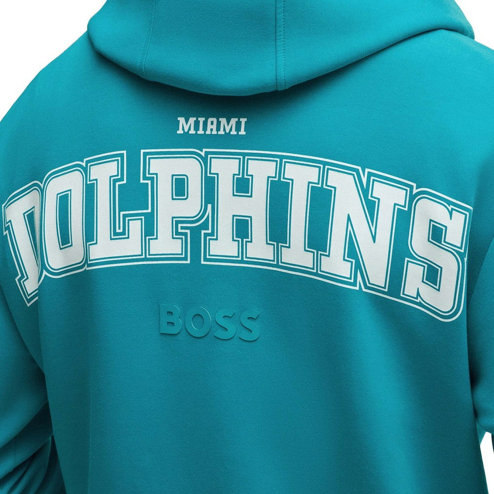 Miami Dolphins Hugo Boss Unisex Woodson Tri-Blend Hoodie Aqua