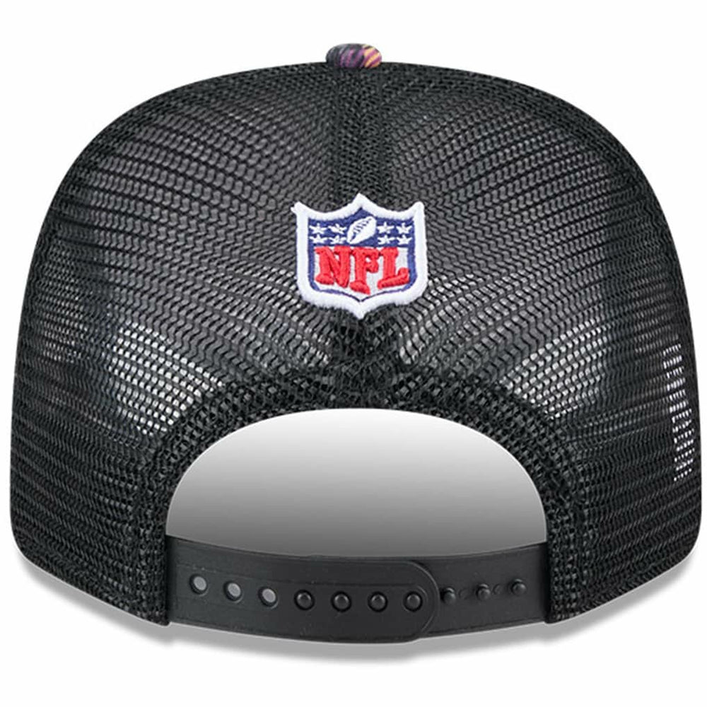 Cleveland Browns New Era 2024 NFL Crucial Catch Plaid 9SEVENTY Trucker Snapback Hat Black