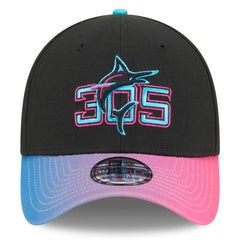 Miami Marlins New Era 2025 City Connect 39THIRTY Flex Hat - Black/Pink Hats