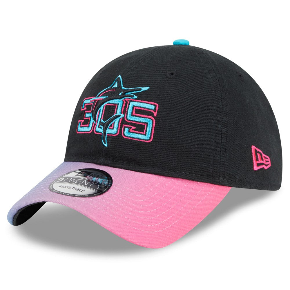 Miami Marlins New Era 2025 City Connect 9TWENTY Adjustable Hat - Black/Pink Hats