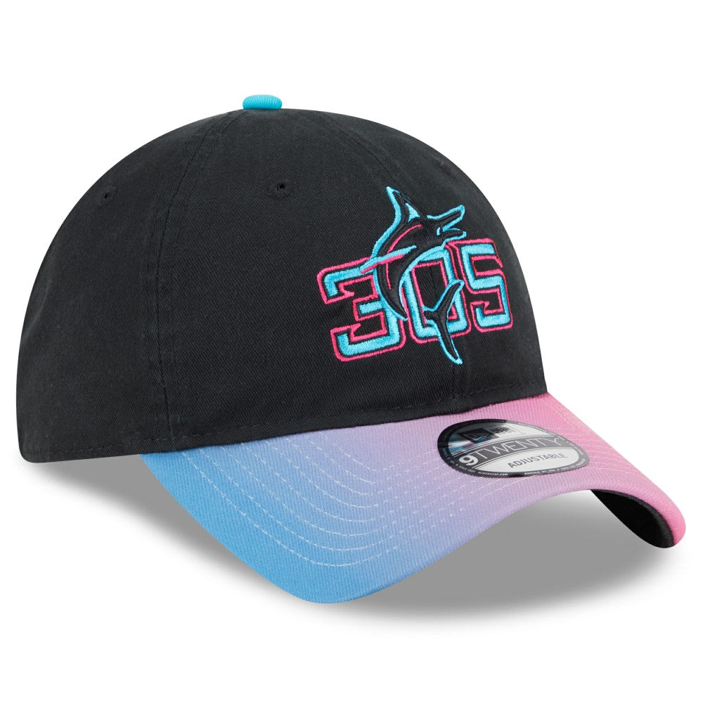 Miami Marlins New Era 2025 City Connect 9TWENTY Adjustable Hat - Black/Pink Hats