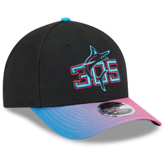 Miami Marlins New Era 2025 City Connect 9FORTY M-Crown Adjustable Hat - Black/Pink Hats