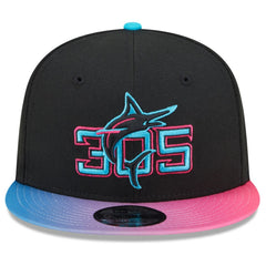 Miami Marlins New Era 2025 City Connect 9FIFTY Snapback Hat - Black/Pink Hats