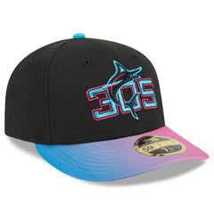 Miami Marlins New Era 2025 City Connect Low Profile 59FIFTY Fitted Hat - Black/Pink Hats