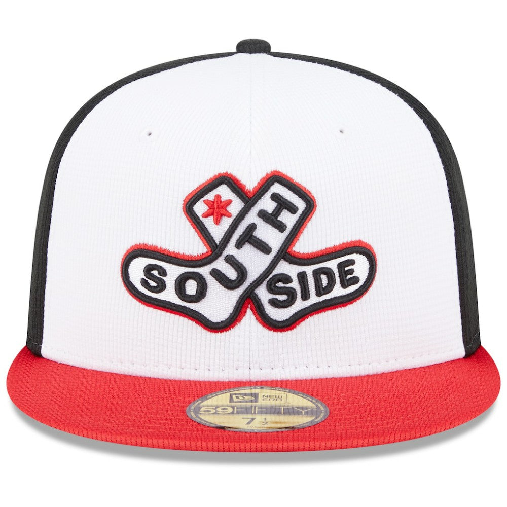 Chicago White Sox New Era 2025 City Connect Batting Practice 59FIFTY Fitted Hat - White/Red Hats