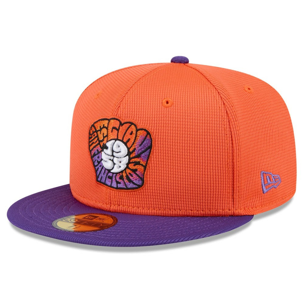 San Francisco Giants New Era 2025 City Connect Batting Practice 59FIFTY Fitted Hat - Orange/Purple Hats