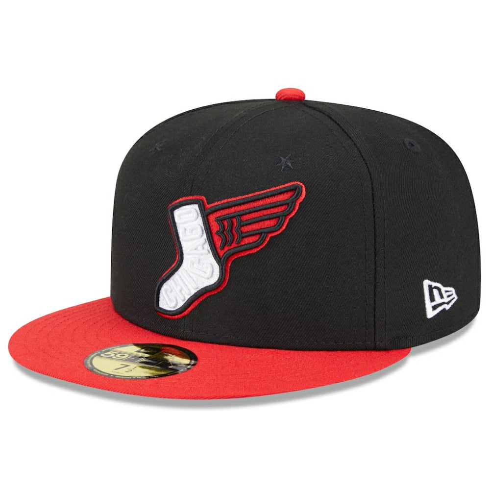 Chicago White Sox New Era 2025 City Connect Alternate 59FIFTY Fitted Hat - Black/Red Hats