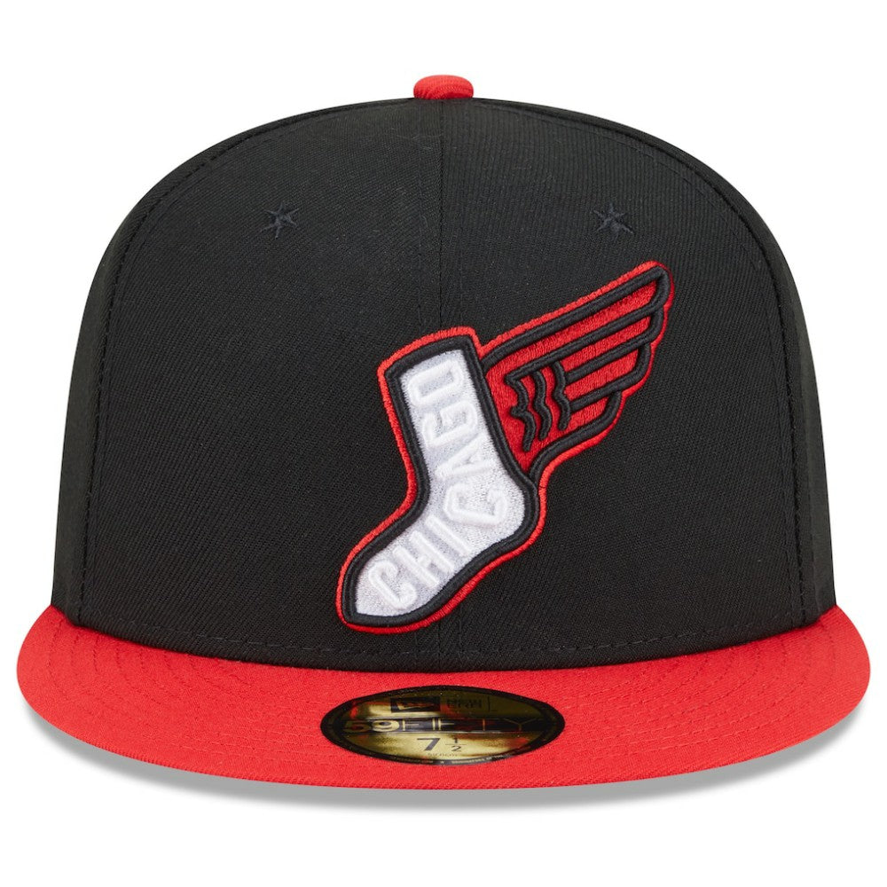 Chicago White Sox New Era 2025 City Connect Alternate 59FIFTY Fitted Hat - Black/Red Hats