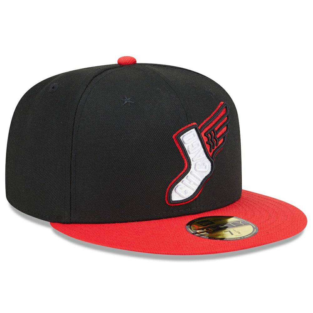 Chicago White Sox New Era 2025 City Connect Alternate 59FIFTY Fitted Hat - Black/Red Hats