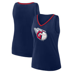 Cleveland Guardians Logo Athletic Women's Stellar Win V-Neck Tank Top - Navy Tanks