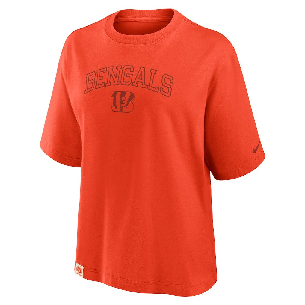Cincinnati Bengals Women's Glory Arch Boxy T-Shirt Orange