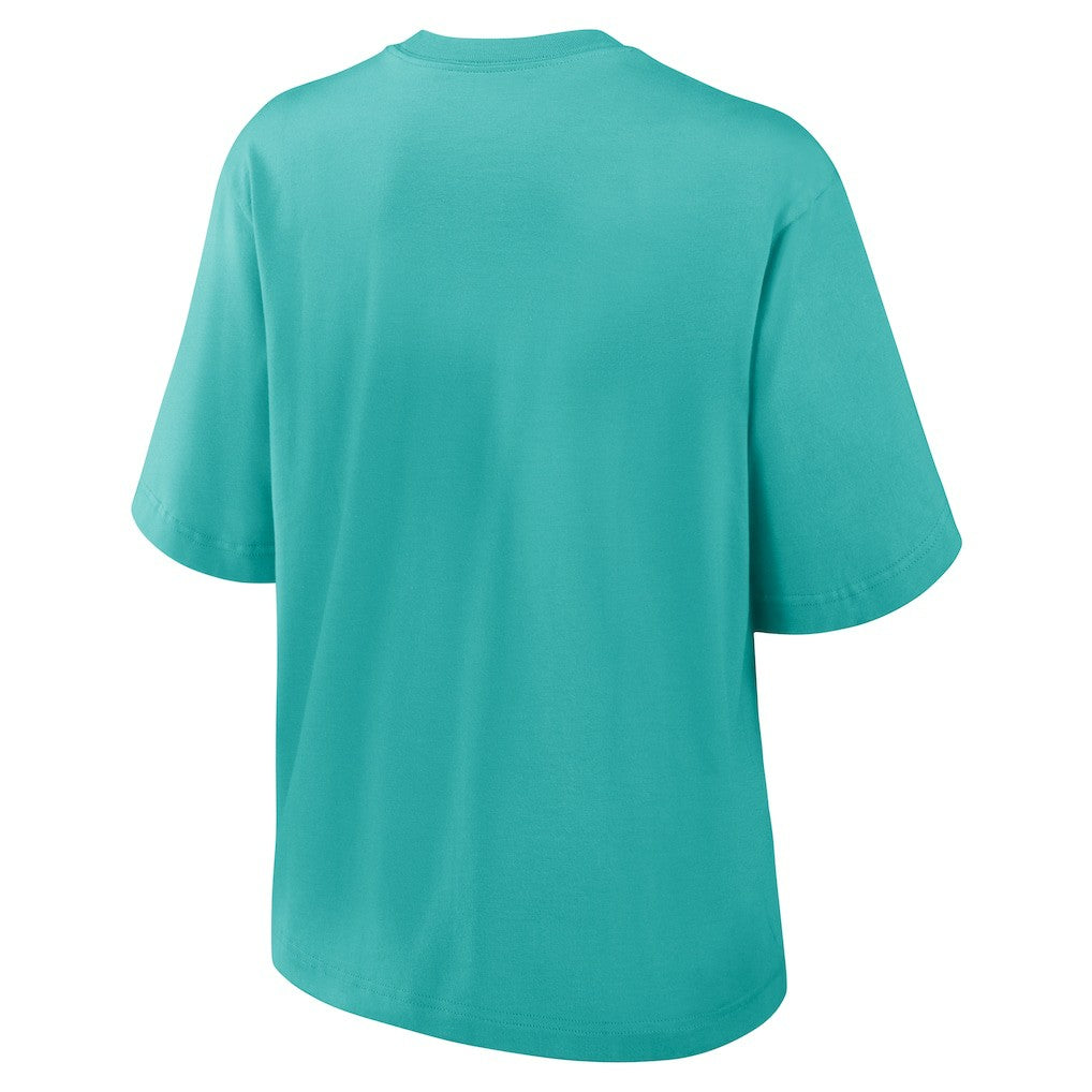 Miami Dolphins Women's Glory Arch Boxy T-Shirt Aqua