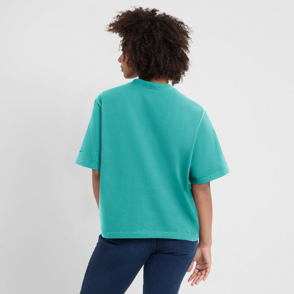 Miami Dolphins Women's Glory Arch Boxy T-Shirt Aqua