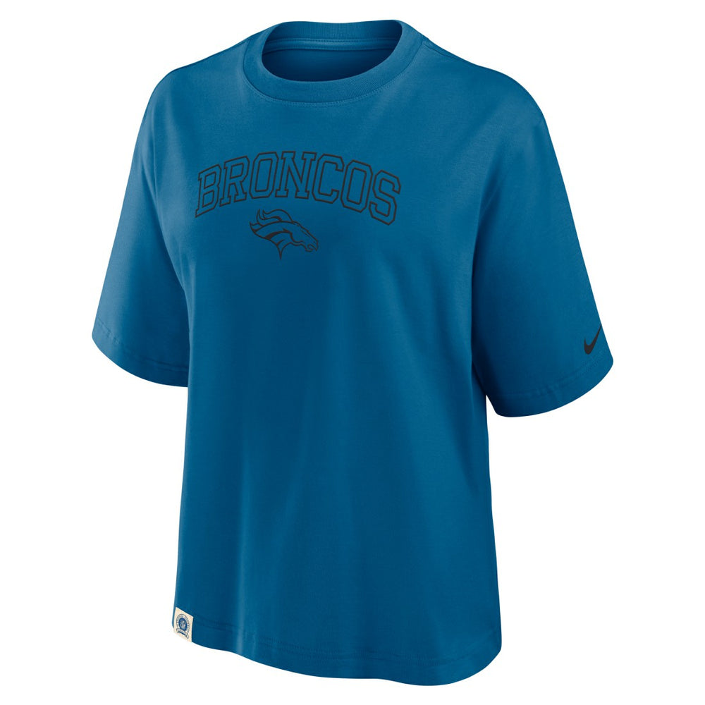 Denver Broncos Women's Glory Arch Boxy T-Shirt Blue