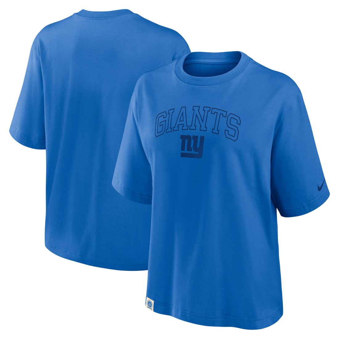 New York Giants Women's Glory Arch Boxy T-Shirt Royal