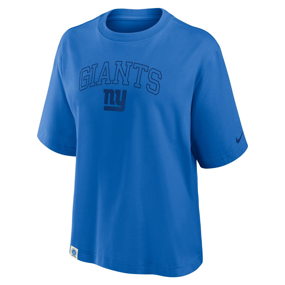New York Giants Women's Glory Arch Boxy T-Shirt Royal