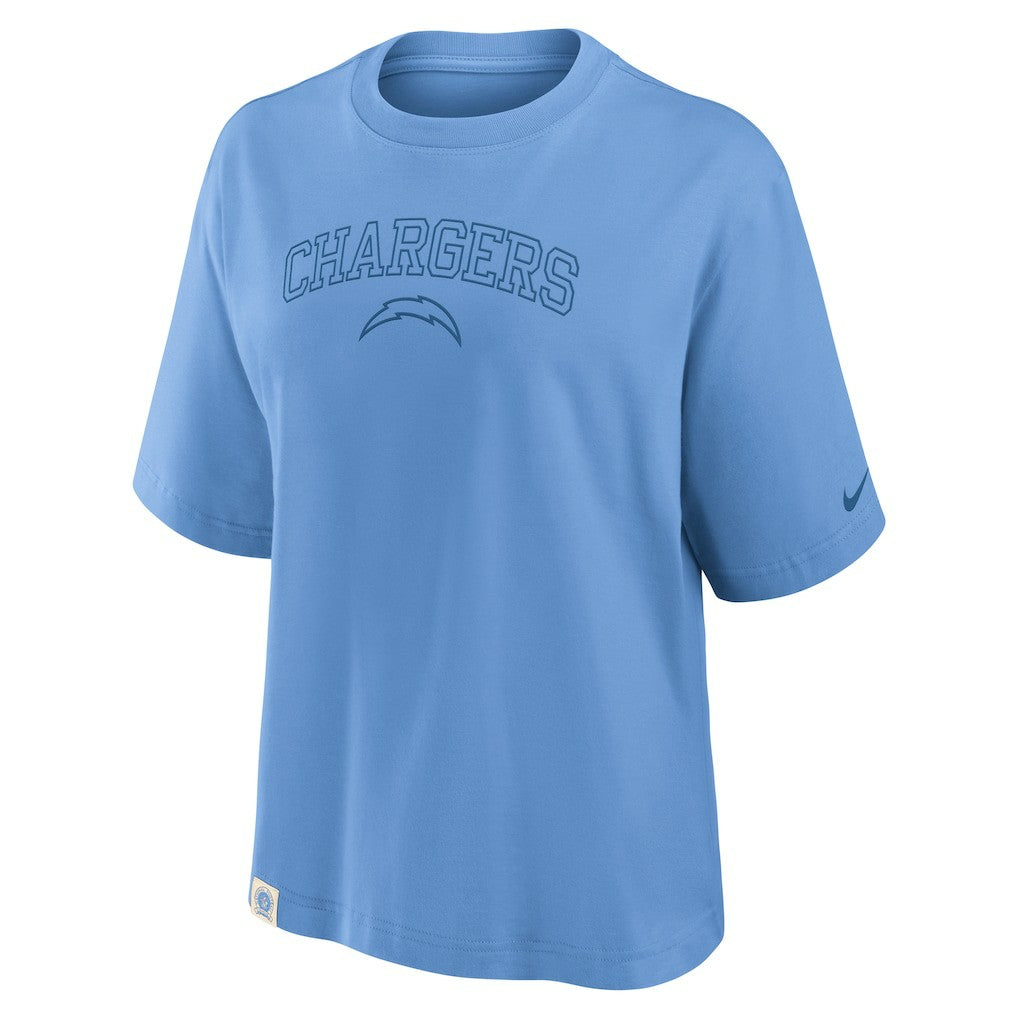 Los Angeles Chargers Women's Glory Arch Boxy T-Shirt Powder Blue