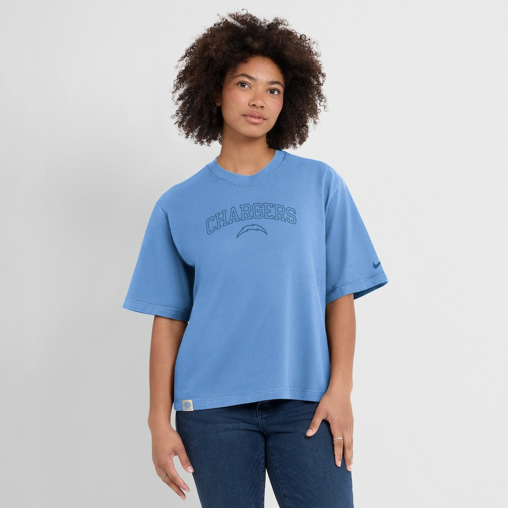 Los Angeles Chargers Women's Glory Arch Boxy T-Shirt Powder Blue