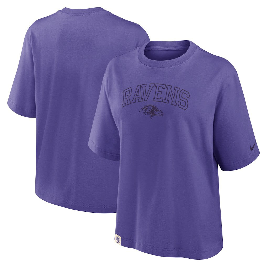 Baltimore Ravens Women's Glory Arch Boxy T-Shirt Purple