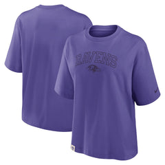 Baltimore Ravens Women's Glory Arch Boxy T-Shirt Purple