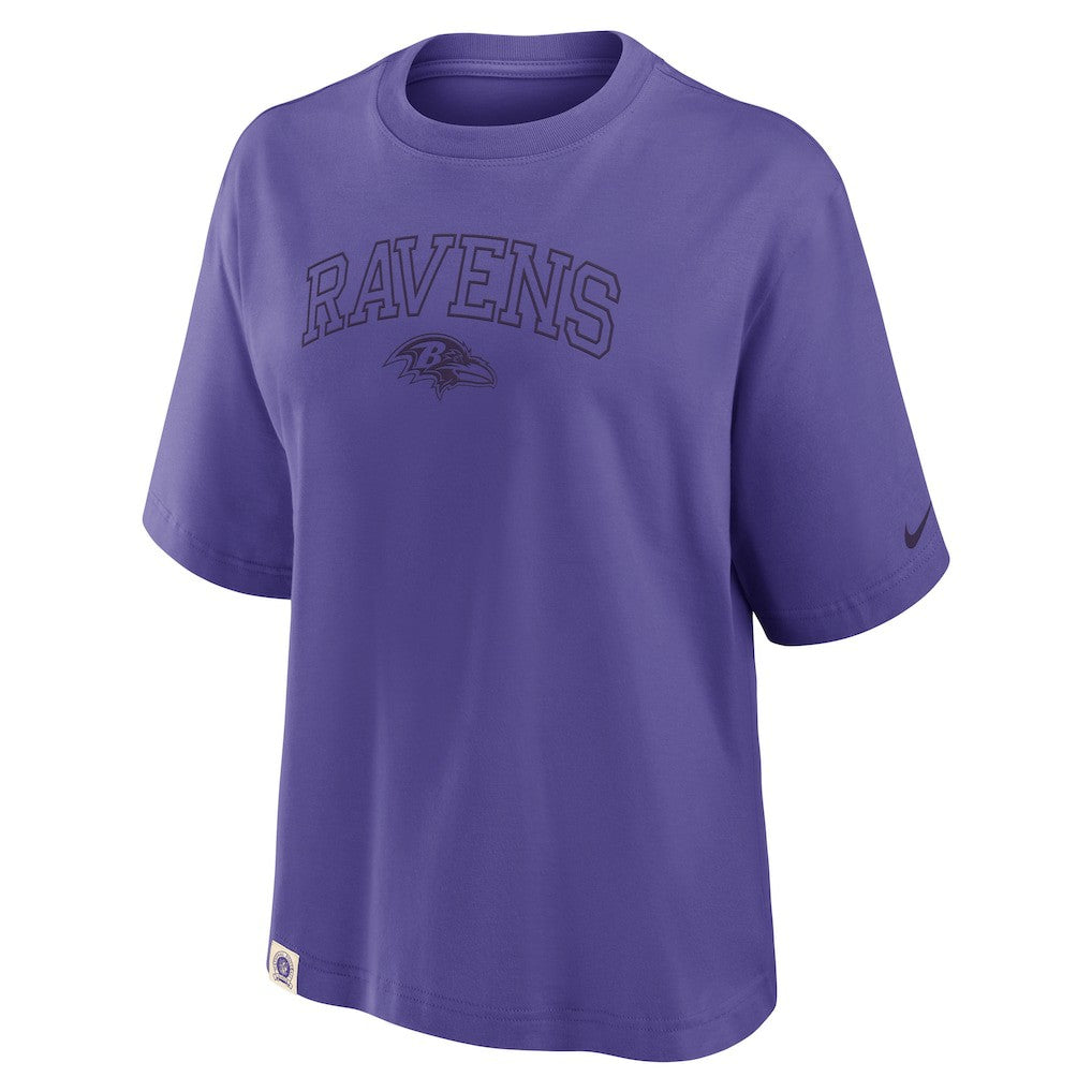 Baltimore Ravens Women's Glory Arch Boxy T-Shirt Purple