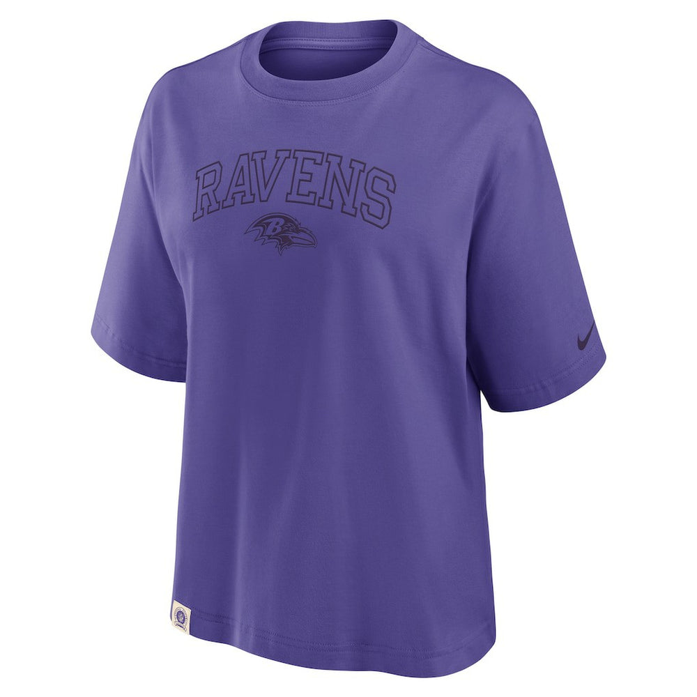 Baltimore Ravens Women's Glory Arch Boxy T-Shirt Purple