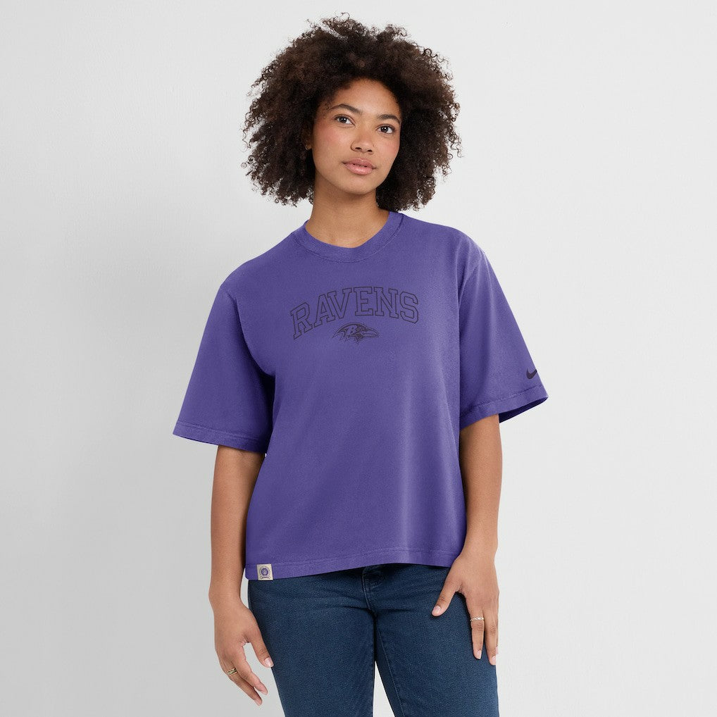 Baltimore Ravens Women's Glory Arch Boxy T-Shirt Purple