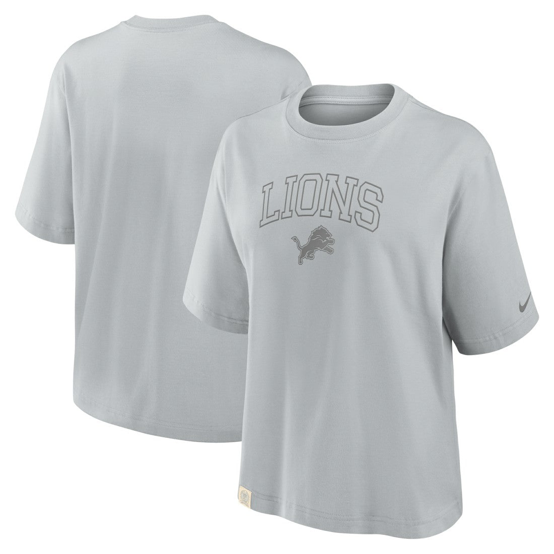 Detroit Lions Women's Glory Arch Boxy T-Shirt Gray