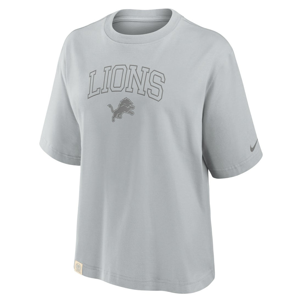 Detroit Lions Women's Glory Arch Boxy T-Shirt Gray