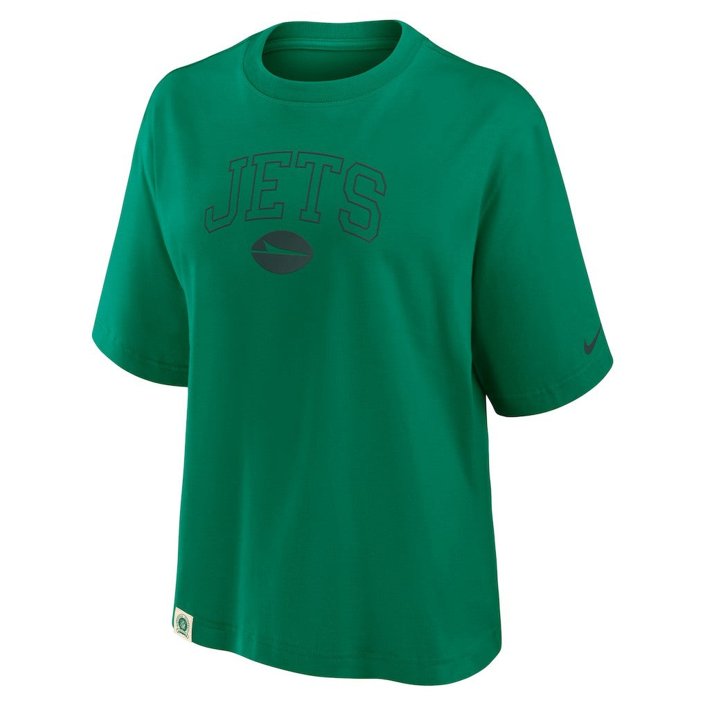 New York Jets Women's Glory Arch Boxy T-Shirt Green