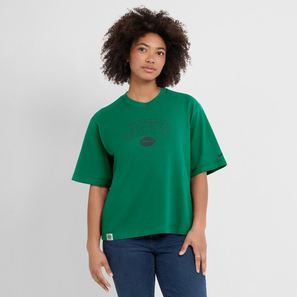 New York Jets Women's Glory Arch Boxy T-Shirt Green
