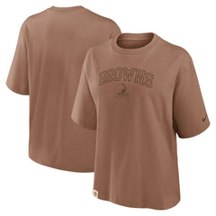 Cleveland Browns Women's Glory Arch Boxy T-Shirt Brown