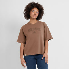 Cleveland Browns Women's Glory Arch Boxy T-Shirt Brown