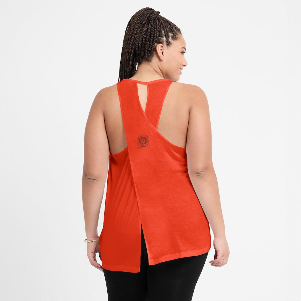 Cincinnati Bengals Women's Glory Open-Back Crisscross Dri-FIT Tank Top Orange