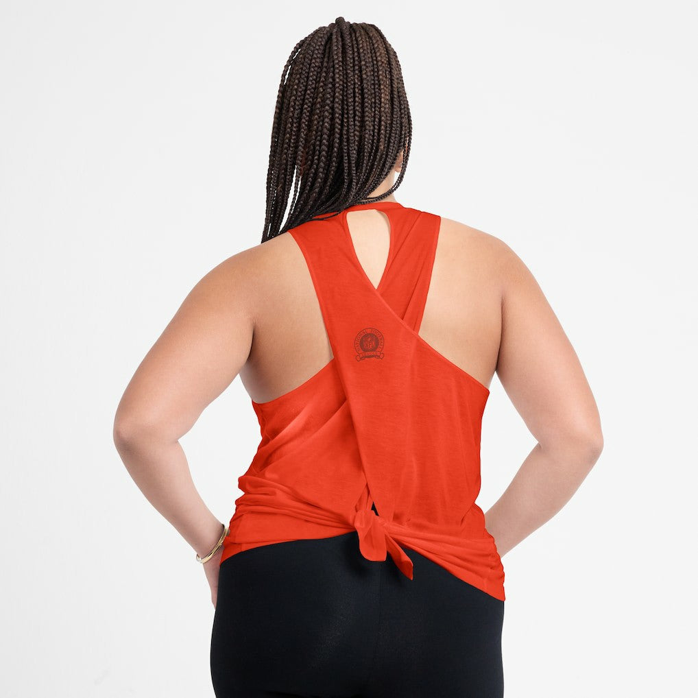 Cincinnati Bengals Women's Glory Open-Back Crisscross Dri-FIT Tank Top Orange