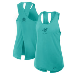 Miami Dolphins Women's Glory Open-Back Crisscross Dri-FIT Tank Top Aqua