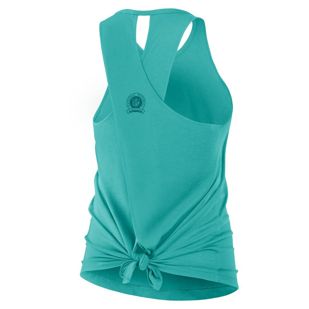 Miami Dolphins Women's Glory Open-Back Crisscross Dri-FIT Tank Top Aqua
