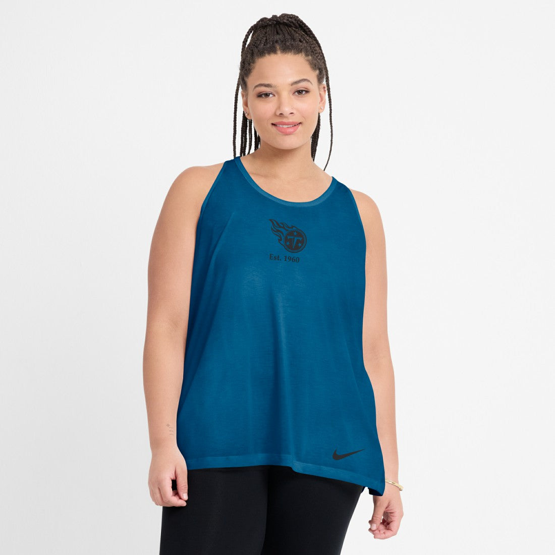 Tennessee Titans Women's Glory Open-Back Crisscross Dri-FIT Tank Top Navy